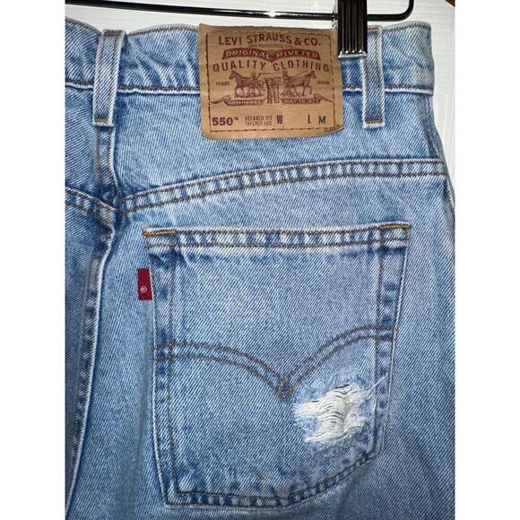 Levi’s Vintage 1998 Perfectly Distressed 550 Relaxed Fit Tapered Leg Jeans SZ10 - Picture 14 of 16